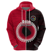 Custom Atiu of Cook Islands Hoodie Mix Half Black LT6 - Polynesian Pride