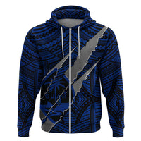 Polynesian Guam Hoodie with Coat of Arms Claws Style Blue LT6 - Polynesian Pride