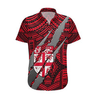 Polynesian Fiji Hawaiian Shirt with Coat Of Arms Claws Style - Red LT6 Red - Polynesian Pride