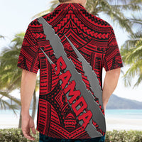 Polynesian Samoa Hawaiian Shirt with Coat Of Arms Claws Style - Red LT6 - Polynesian Pride
