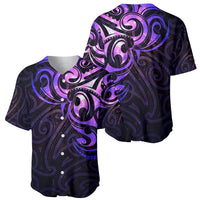 New Zealand Baseball Jersey Maori Matariki Galaxy Sky Purple LT6 - Polynesian Pride