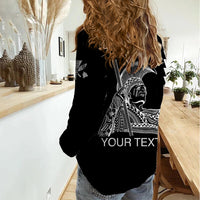 Custom Hawaii Women Casual Shirt King Kamehameha Day - White LT6 - Polynesian Pride