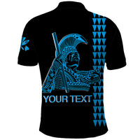 Custom Hawaii Polo Shirt King Kamehameha Day Blue LT6 - Polynesian Pride