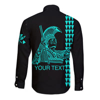 Custom Hawaii Long Sleeve Button Shirt King Kamehameha Day - Green LT6 - Polynesian Pride