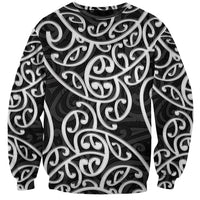 New Zealand Sweatshirt Maori Pattern White LT6 Unisex White - Polynesian Pride