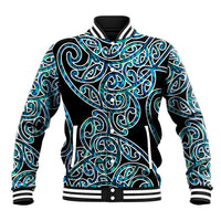 New Zealand Baseball Jacket Maori Pattern Papua Shell LT6 Unisex Green - Polynesian Pride