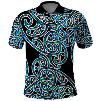 New Zealand Polo Shirt Maori Pattern Papua Shell LT6 Green - Polynesian Pride