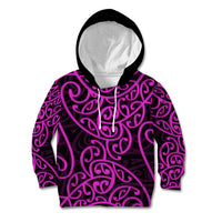 New Zealand Kid Hoodie Maori Pattern Purple LT6 Hoodie Purple - Polynesian Pride