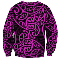 New Zealand Sweatshirt Maori Pattern Purple LT6 - Polynesian Pride