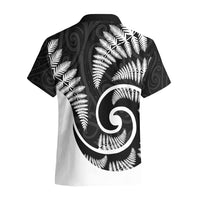 New Zealand Hawaiian Shirt Maori With Silver Fern White LT6 - Polynesian Pride