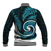 New Zealand Baseball Jacket Maori With Silver Fern Papua Shell Green Ver.1 LT6 - Polynesian Pride
