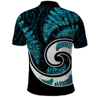 New Zealand Polo Shirt Maori With Silver Fern Papua Shell Green Ver.2 LT6 - Polynesian Pride