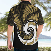 New Zealand Hawaiian Shirt Maori With Silver Fern Gold LT6 - Polynesian Pride