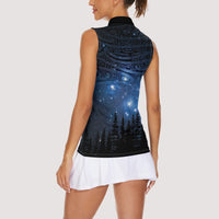 Matariki Te Tau Hou Māori Women Sleeveless Polo Shirt New Zealand Starry Sky