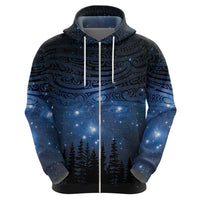 Matariki Te Tau Hou Māori Zip Hoodie New Zealand Starry Sky