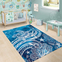 World Ocean Day Polynesian Pattern Area Rug Crystal Waves