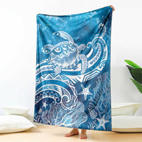 World Ocean Day Polynesian Pattern Blanket Crystal Waves