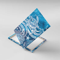 World Ocean Day Polynesian Pattern Canvas Wall Art Crystal Waves