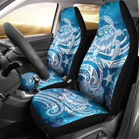 World Ocean Day Polynesian Pattern Car Seat Cover Crystal Waves