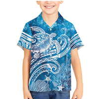World Ocean Day Polynesian Pattern Family Matching Mermaid Dress and Hawaiian Shirt Crystal Waves