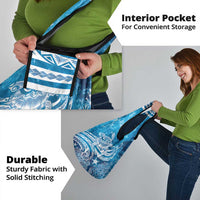 World Ocean Day Polynesian Pattern Grocery Bag Crystal Waves