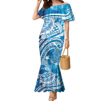 World Ocean Day Polynesian Pattern Mermaid Dress Crystal Waves