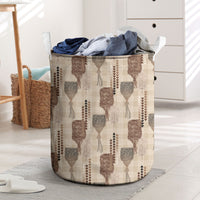 Aloha Hawaii Vintage Kahili Pa'a Lima Laundry Basket Palaka Print Cozy Beige