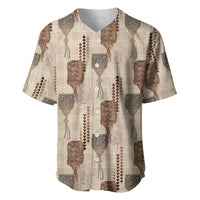 Aloha Hawaii Vintage Kahili Pa'a Lima Baseball Jersey Palaka Print Cozy Beige