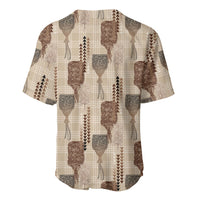 Aloha Hawaii Vintage Kahili Pa'a Lima Baseball Jersey Palaka Print Cozy Beige