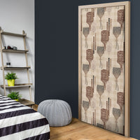 Aloha Hawaii Vintage Kahili Pa'a Lima Door Cover Palaka Print Cozy Beige