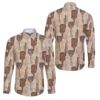Aloha Hawaii Vintage Kahili Pa'a Lima Family Matching Short Sleeve Bodycon Dress and Hawaiian Shirt Palaka Print Cozy Beige