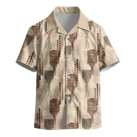 Aloha Hawaii Vintage Kahili Pa'a Lima Kid Hawaiian Shirt Palaka Print Cozy Beige