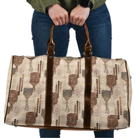Aloha Hawaii Vintage Kahili Pa'a Lima Travel Bag Palaka Print Cozy Beige
