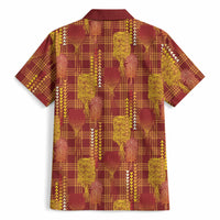 Aloha Hawaii Vintage Kahili Pa'a Lima Hawaiian Shirt Palaka Print Hilo Royal Red-Yellow LT7 - Polynesian Pride