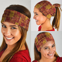 Aloha Hawaii Vintage Kahili Pa'a Lima Neck Gaiter Palaka Print Hilo Royal Red-Yellow