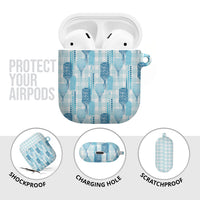 Aloha Hawaii Vintage Kahili Pa'a Lima AirPods Case Palaka Print Oceanic Turquoise