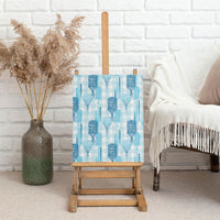 Aloha Hawaii Vintage Kahili Pa'a Lima Canvas Wall Art Palaka Print Oceanic Turquoise