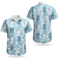 Aloha Hawaii Vintage Kahili Pa'a Lima Couples Matching Puletasi and Hawaiian Shirt Palaka Print Oceanic Turquoise