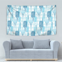 Aloha Hawaii Vintage Kahili Pa'a Lima Tapestry Palaka Print Oceanic Turquoise