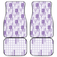 Aloha Hawaii Vintage Kahili Pa'a Lima Car Mats Palaka Print Pastel Lavender