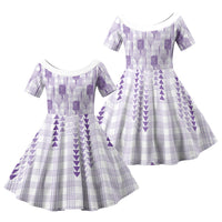 Aloha Hawaii Vintage Kahili Pa'a Lima Family Matching Short Sleeve Bodycon Dress and Hawaiian Shirt Palaka Print Pastel Lavender