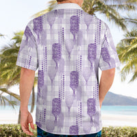 Aloha Hawaii Vintage Kahili Pa'a Lima Hawaiian Shirt Palaka Print Pastel Lavender LT7 - Polynesian Pride