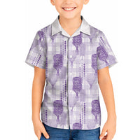Aloha Hawaii Vintage Kahili Pa'a Lima Hawaiian Shirt Palaka Print Pastel Lavender LT7 - Polynesian Pride