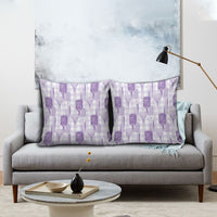 Aloha Hawaii Vintage Kahili Pa'a Lima Pillow Cover Palaka Print Pastel Lavender