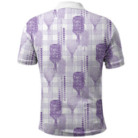 Aloha Hawaii Vintage Kahili Pa'a Lima Polo Shirt Palaka Print Pastel Lavender LT7 - Polynesian Pride