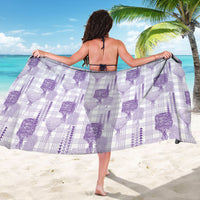 Aloha Hawaii Vintage Kahili Pa'a Lima Sarong Palaka Print Pastel Lavender
