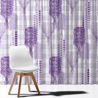 Aloha Hawaii Vintage Kahili Pa'a Lima Window Curtain Palaka Print Pastel Lavender