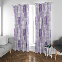 Aloha Hawaii Vintage Kahili Pa'a Lima Window Curtain Palaka Print Pastel Lavender