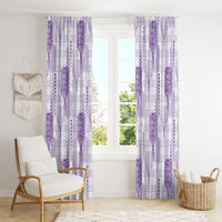 Aloha Hawaii Vintage Kahili Pa'a Lima Window Curtain Palaka Print Pastel Lavender