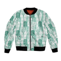Aloha Hawaii Vintage Kahili Pa'a Lima Bomber Jacket Palaka Print Mossy Teal